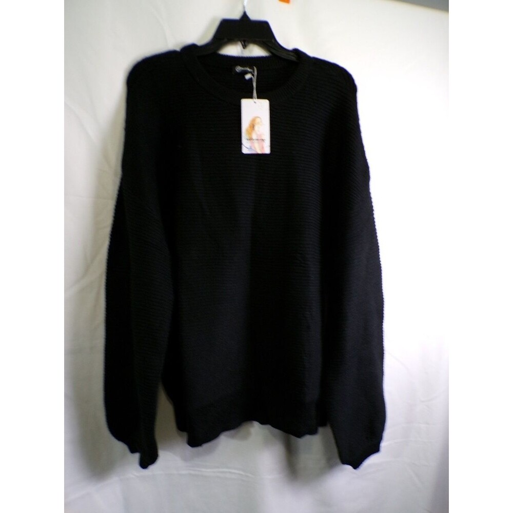 PrettyGarden Women's Black Pullover Sweater L 7337 Viscose Blend